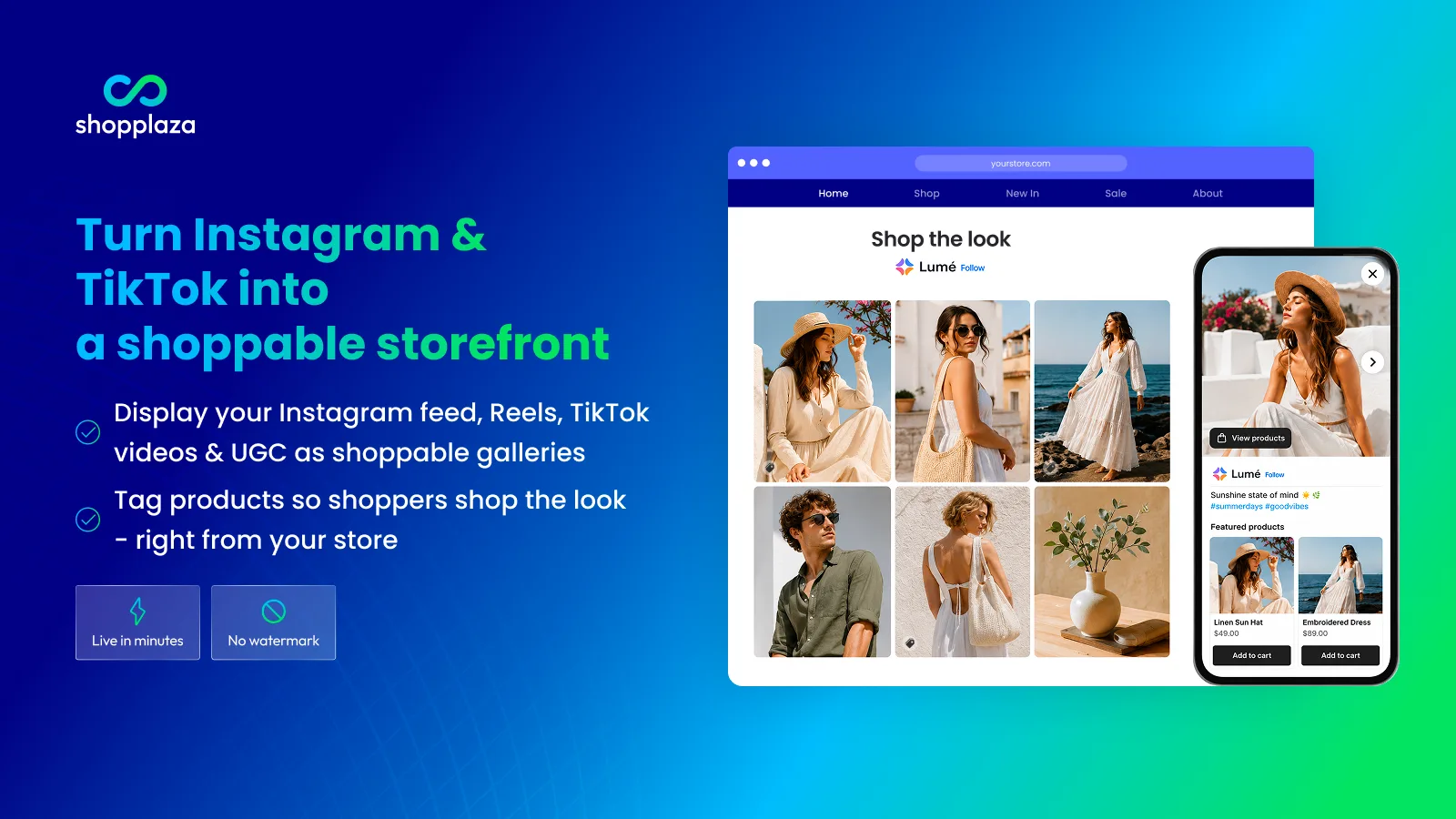 Instagram and TikTok feeds as a shoppable storefront