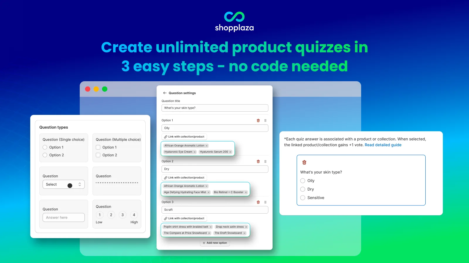 Building a quiz in three steps