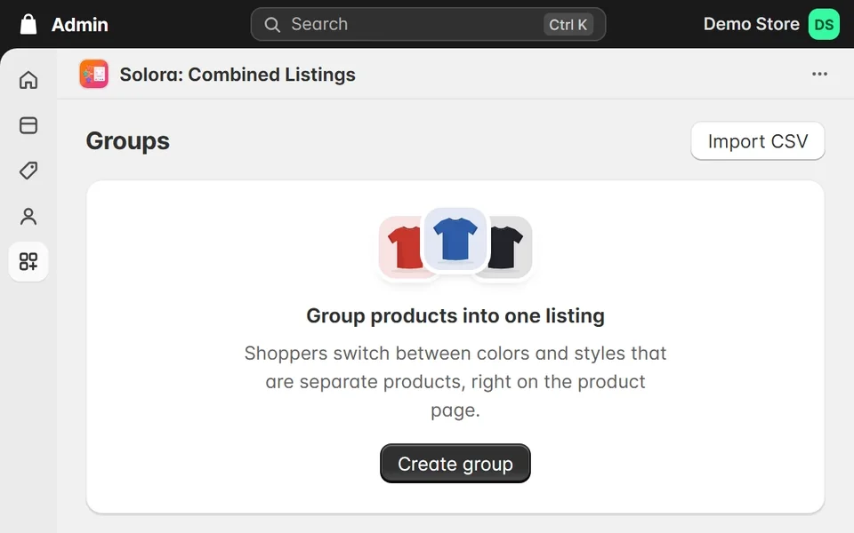 Grouping products into one listing