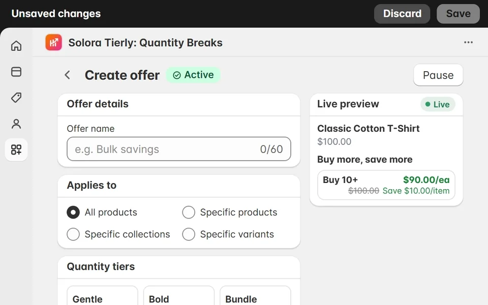 Creating a quantity-break offer